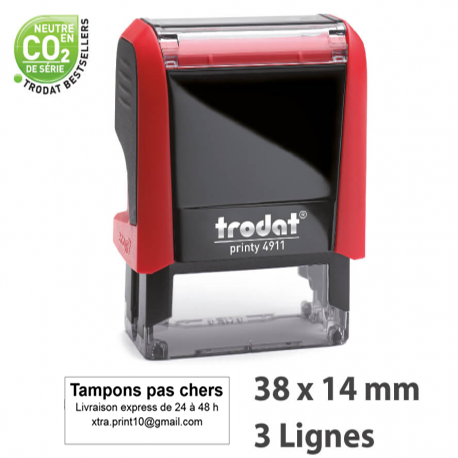  cachet tampon trodat printy 4911 38x14mm 3 lignes 