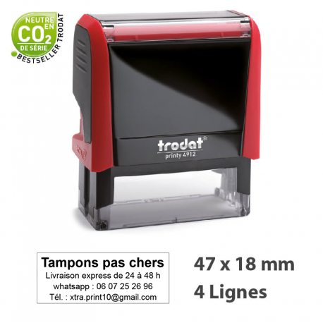 Cachet Tampon encreur Trodat 4912 (4 lignes max)